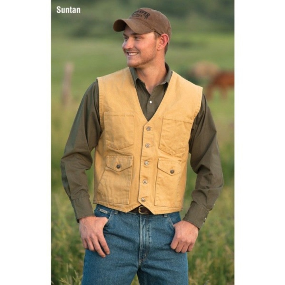 Schaefer Outfitter Style 315 Mesquite Vest Canvas Western Cowboy USA Size Large